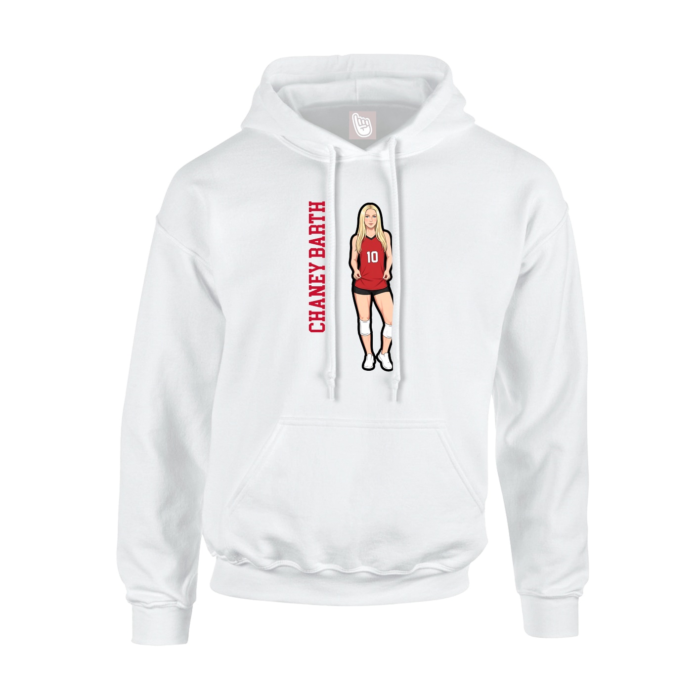 Hoodie — Name Vertical in White