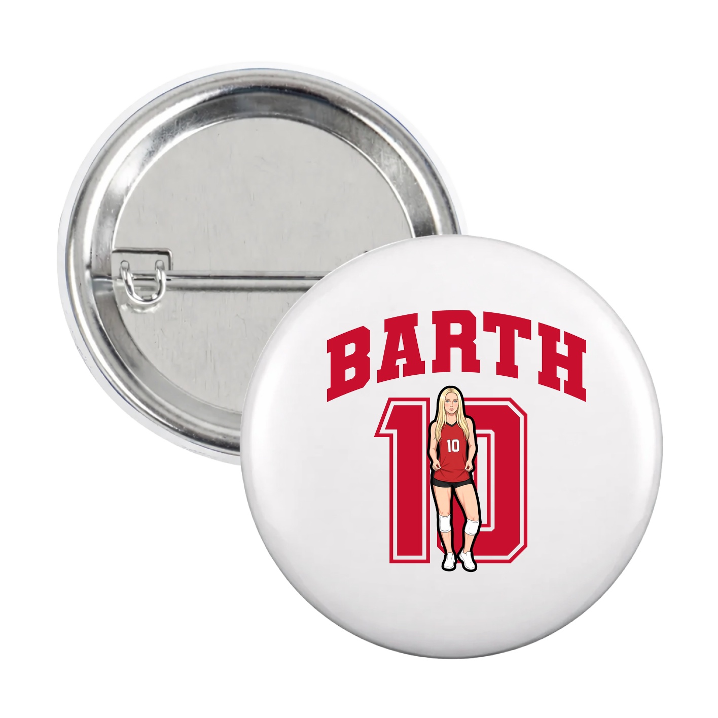 Game Day Button — Number in White