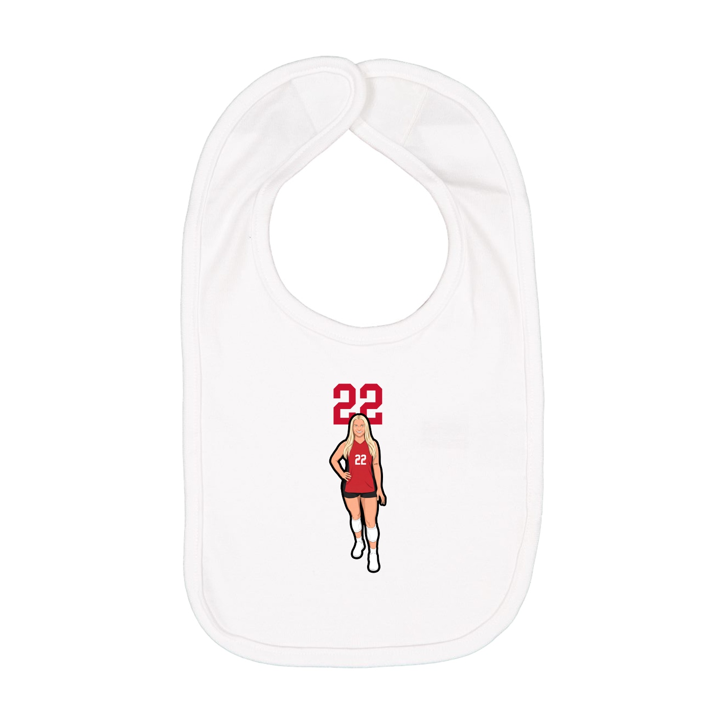 Infant Bib — Number Top in White