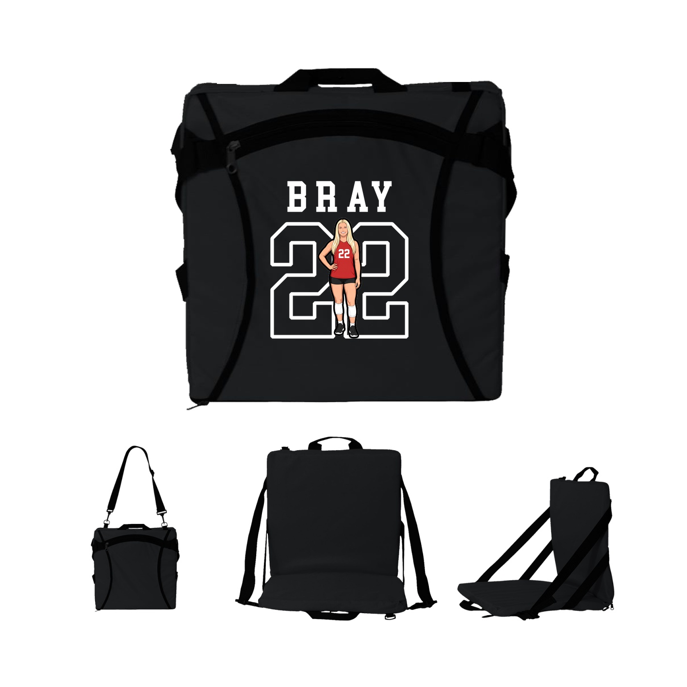 Folding Stadium Seat — Shirsey in Black