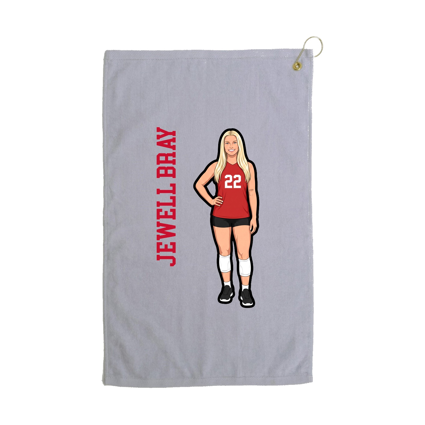 Golf Towel — Name Vertical in Grey