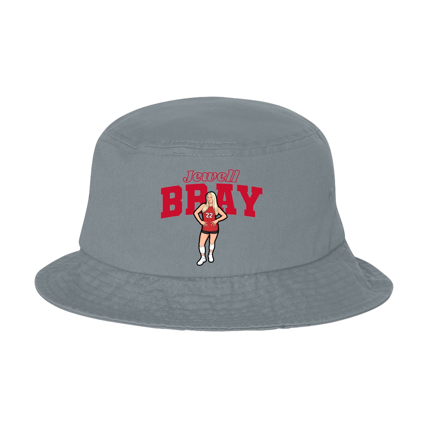 Bucket Cap — Name Arch in Grey