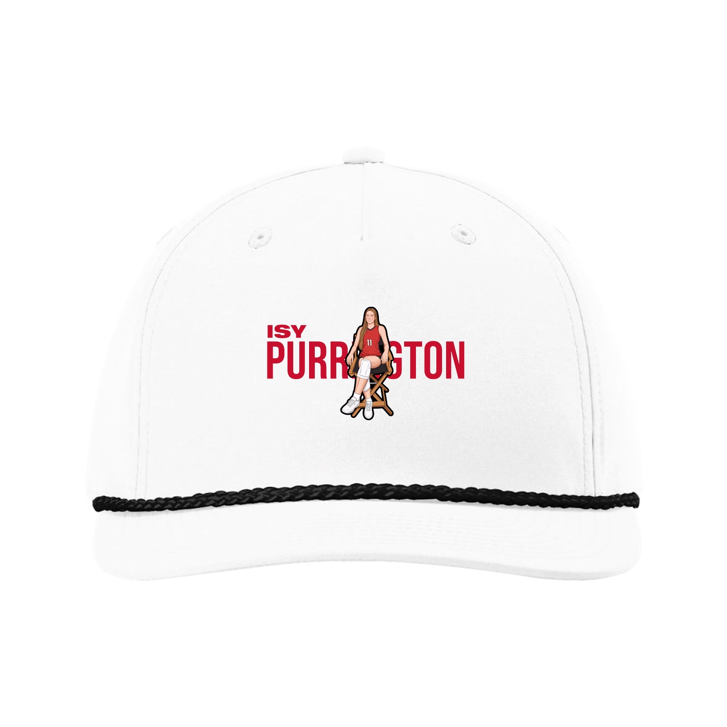 Five-Panel Classic Rope Cap — Player Name in White