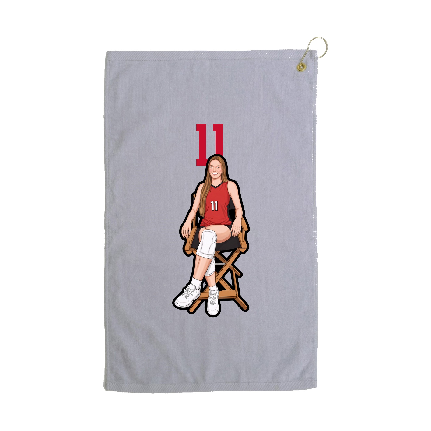 Golf Towel — Number Top in Grey