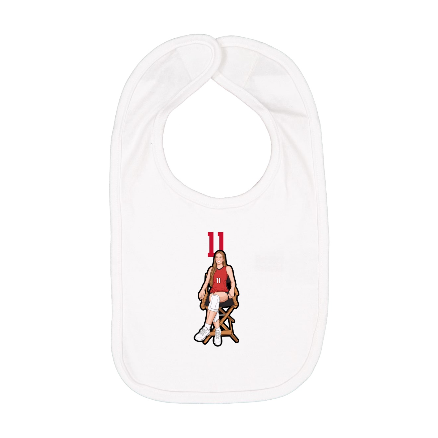 Infant Bib — Number Top in White
