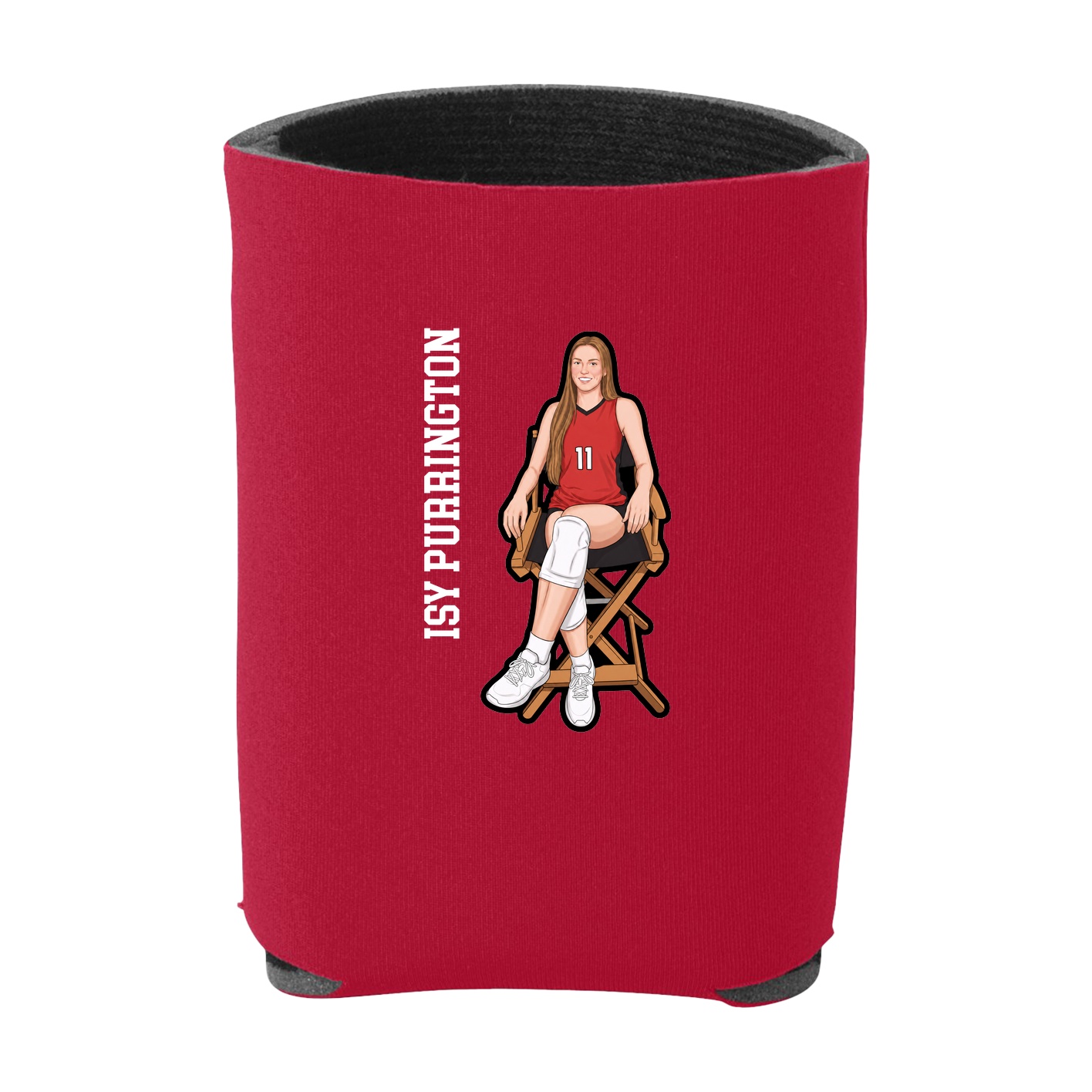 Can Holder — Name Vertical in Red