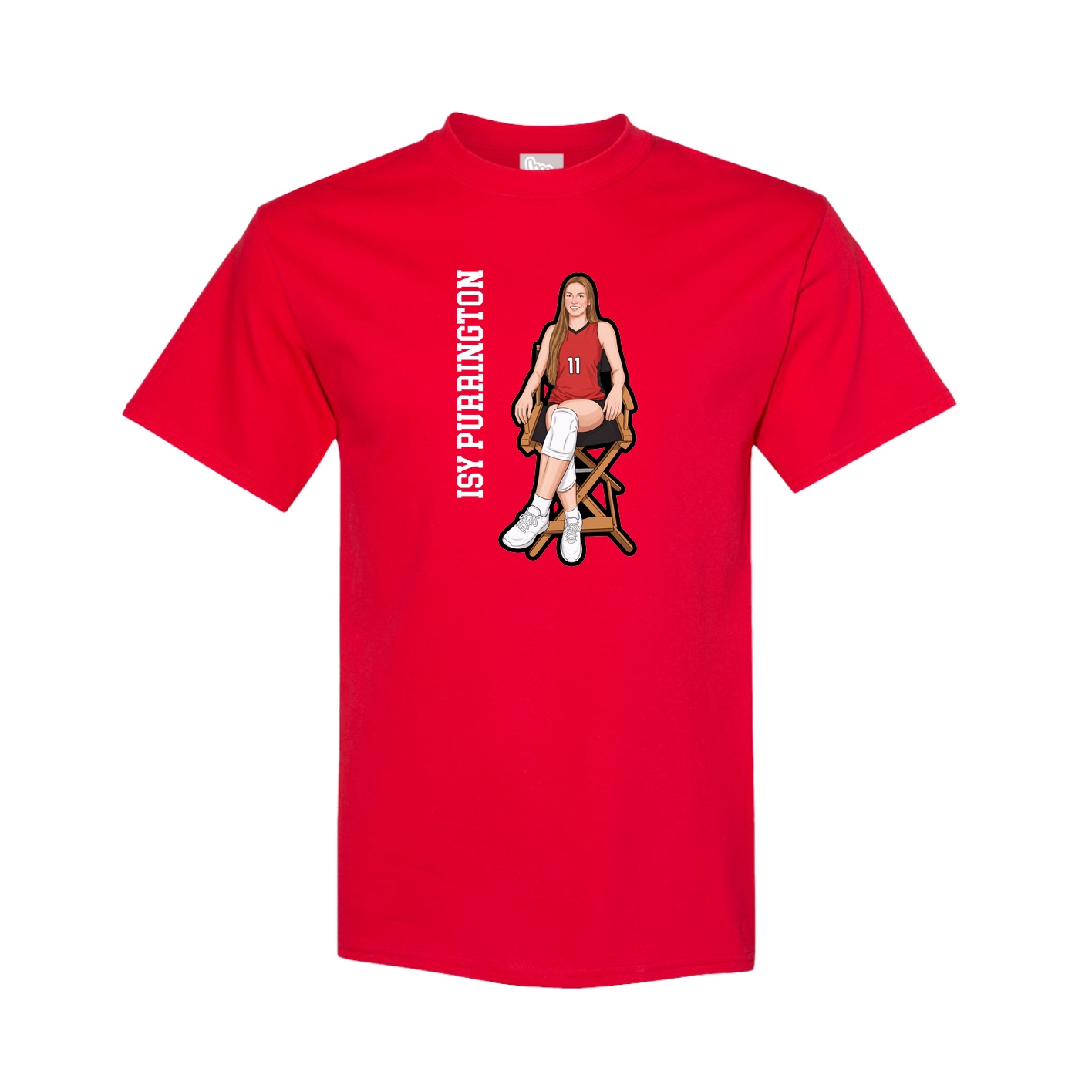 Tee — Name Vertical in Red
