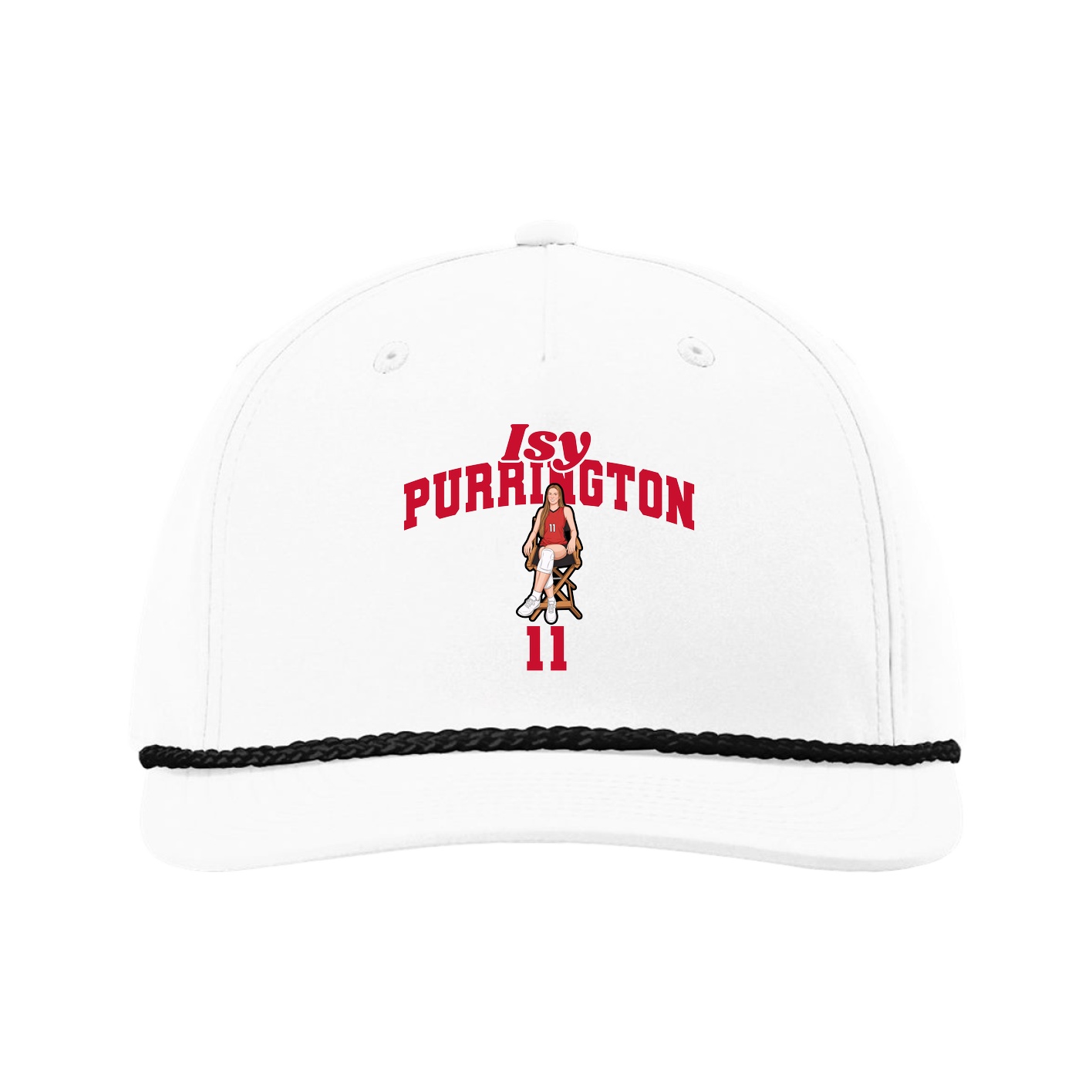 Five-Panel Classic Rope Cap — Signature Arch in White