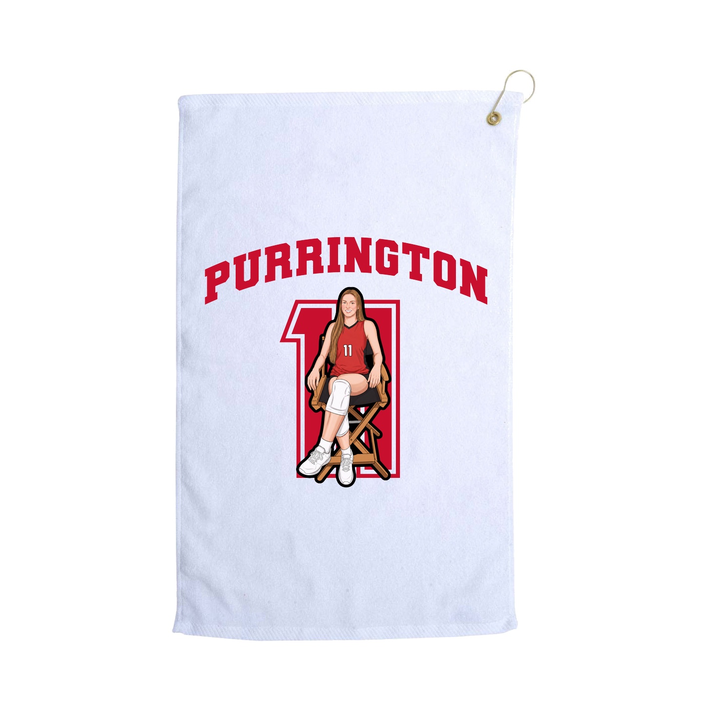 Golf Towel — Number in White