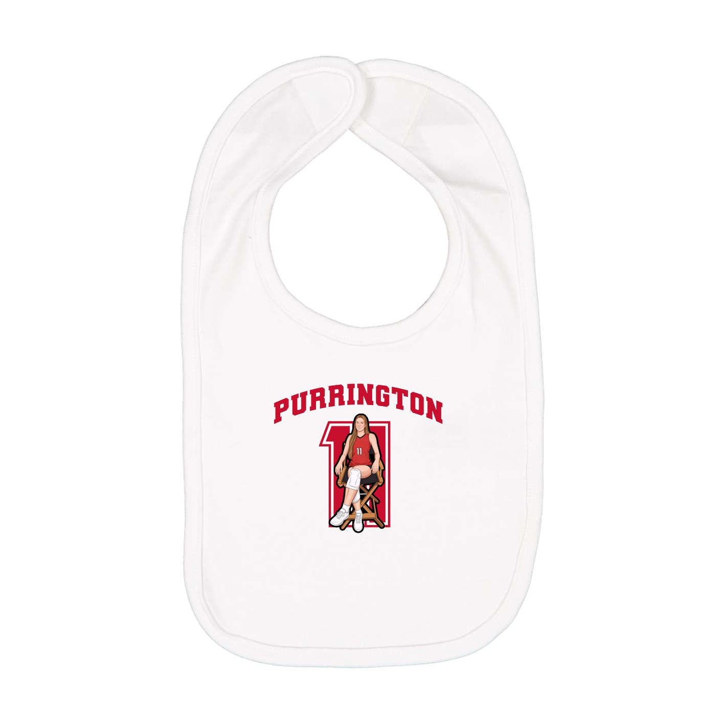 Infant Bib — Number in White