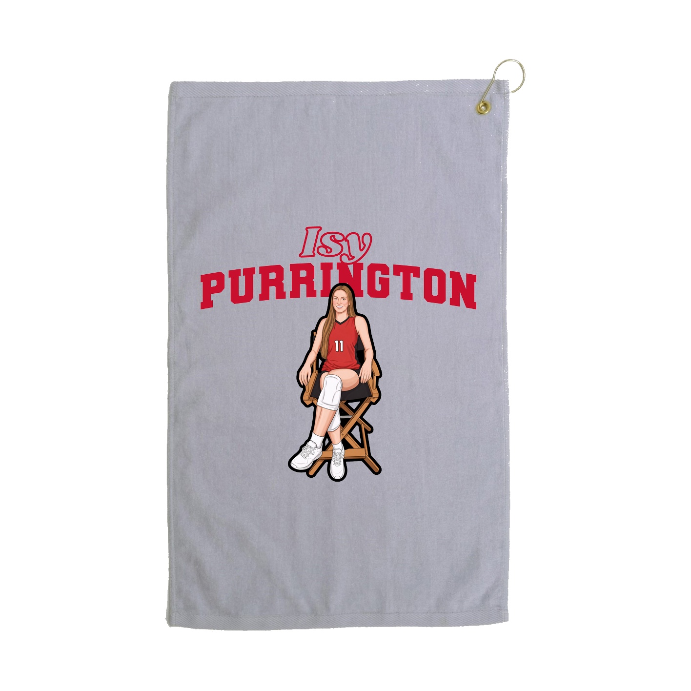 Golf Towel — Name Arch in Grey