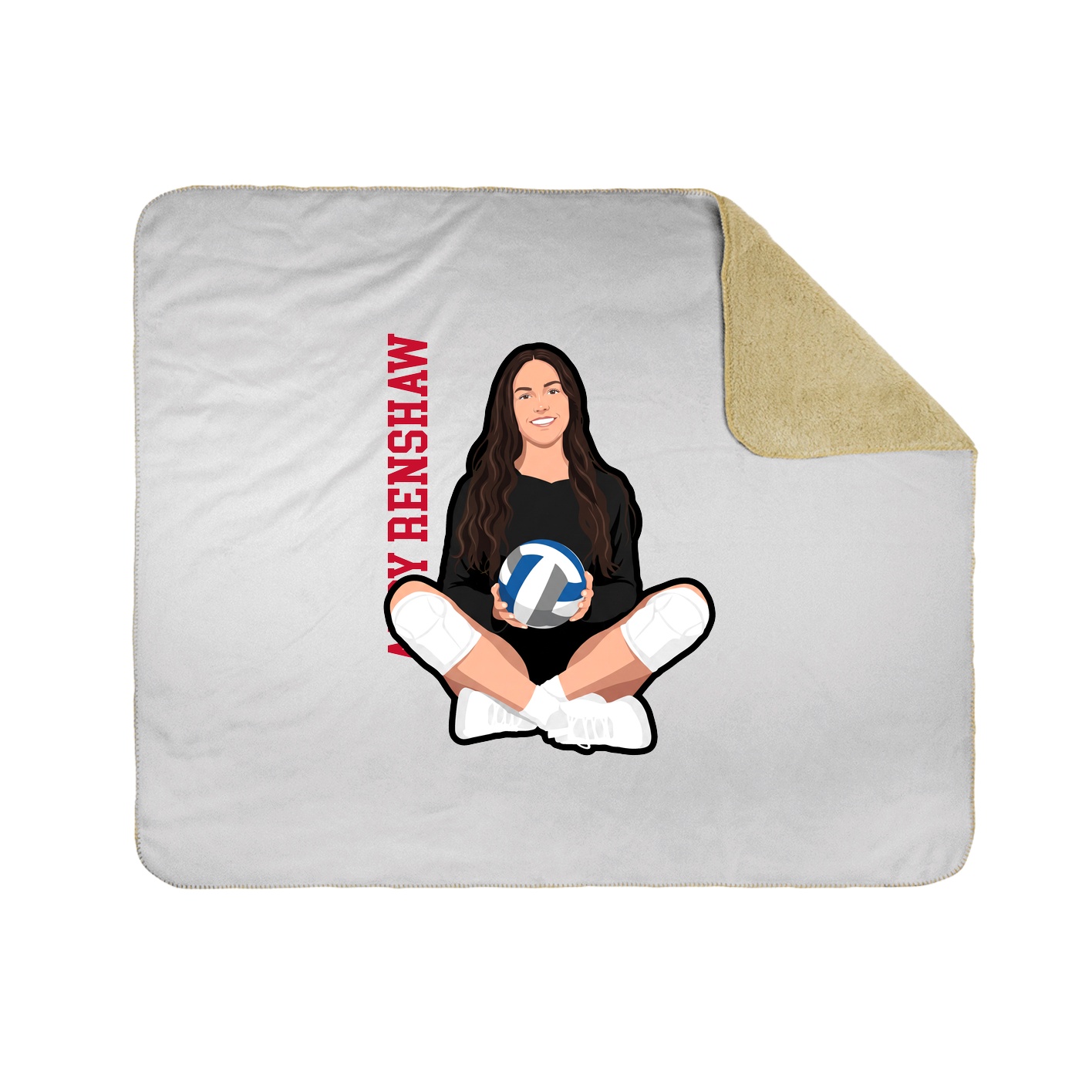Throw Blanket — Name Vertical in White