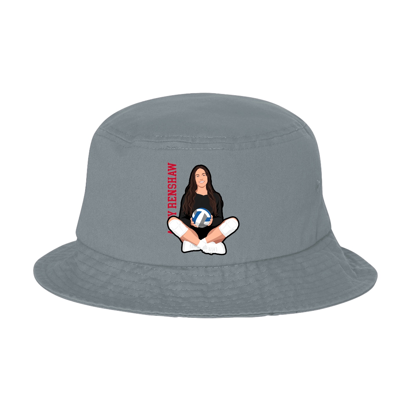Bucket Cap — Name Vertical in Grey