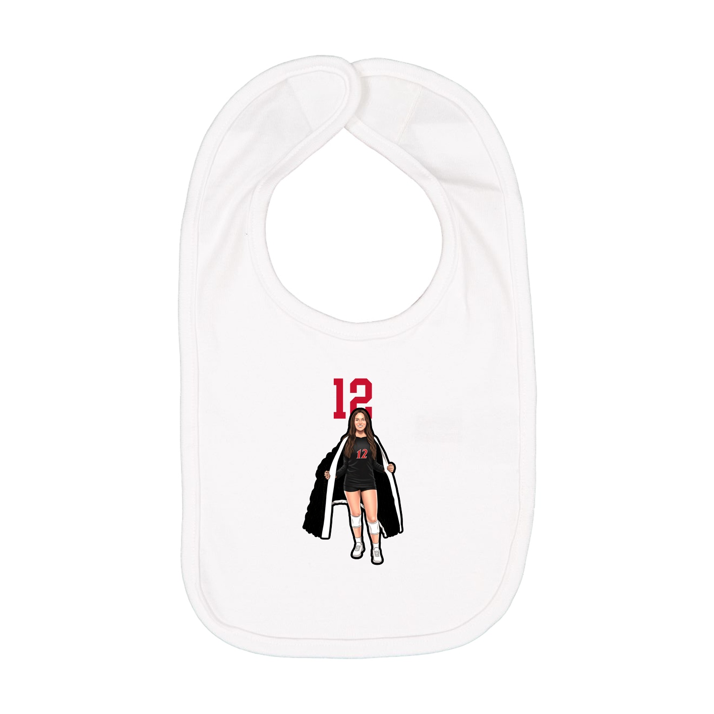 Infant Bib — Number Top in White
