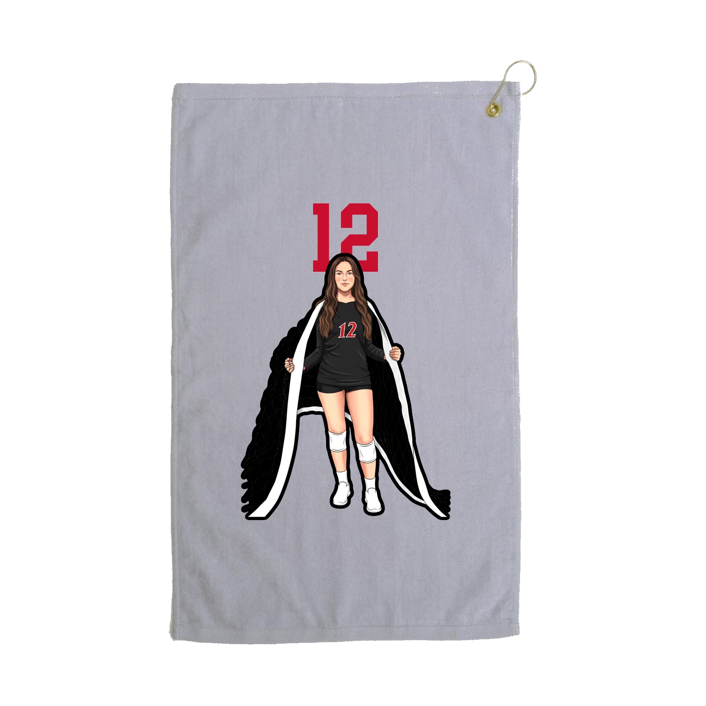 Golf Towel — Number Top in Grey