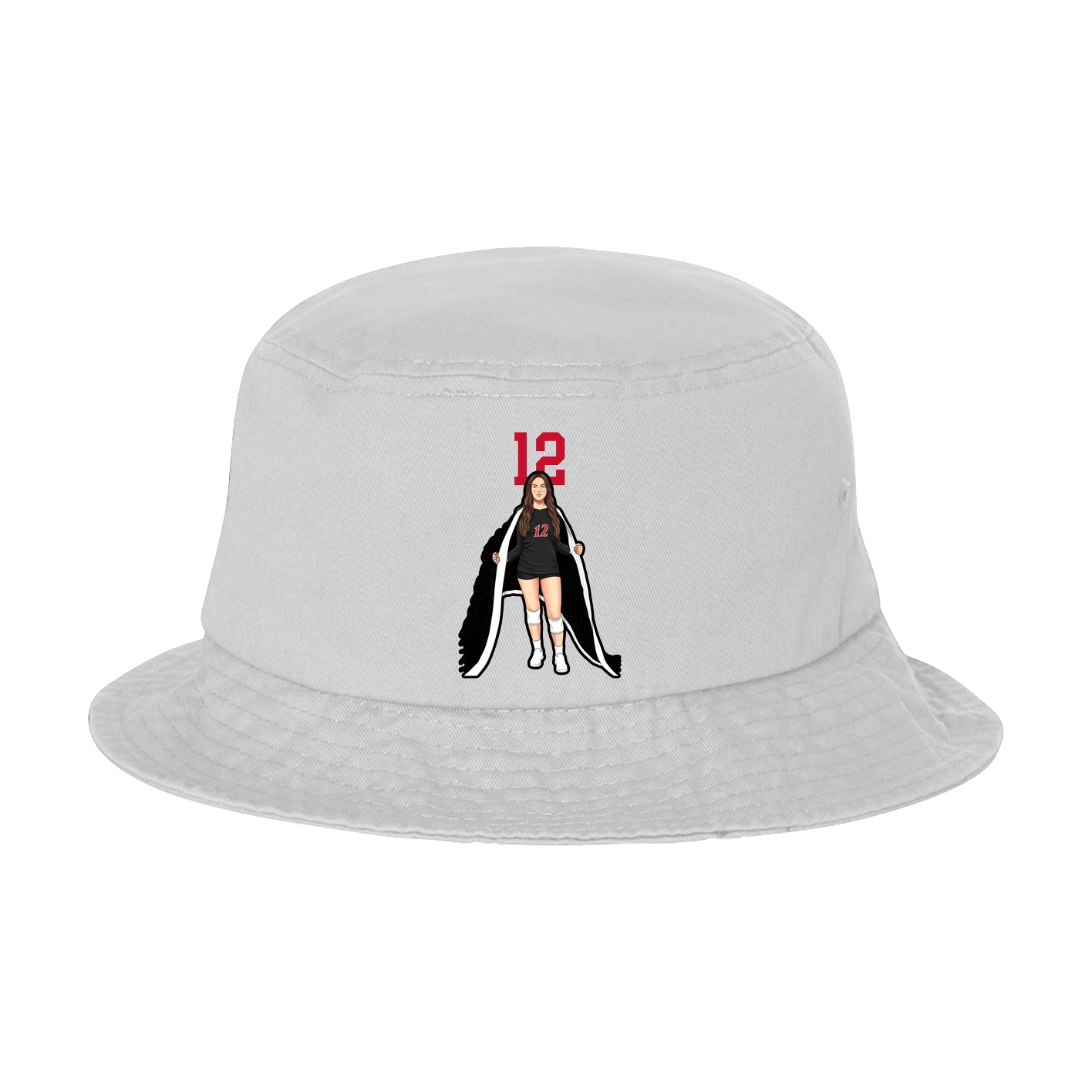 Bucket Cap — Number Top in White