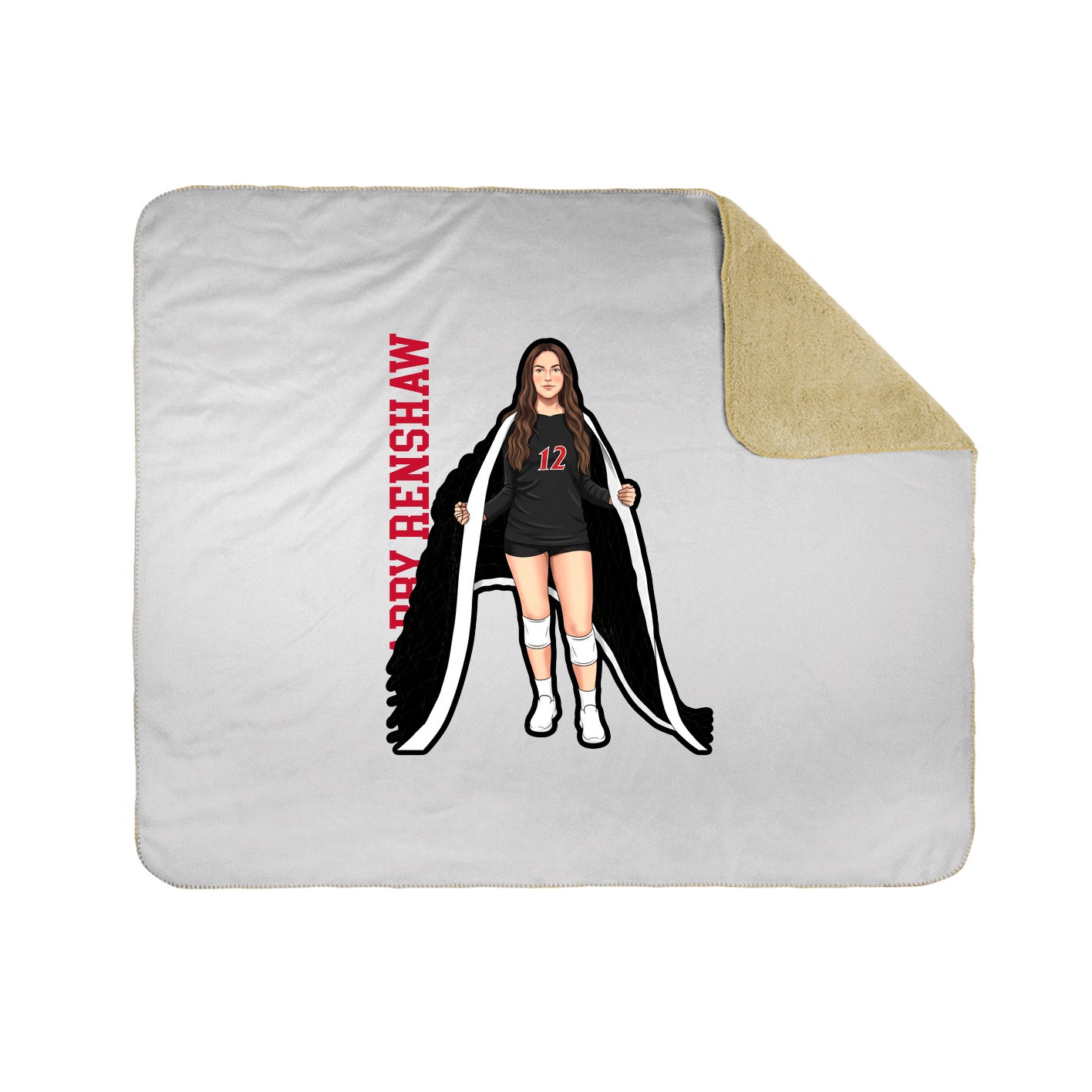 Throw Blanket — Name Vertical in White