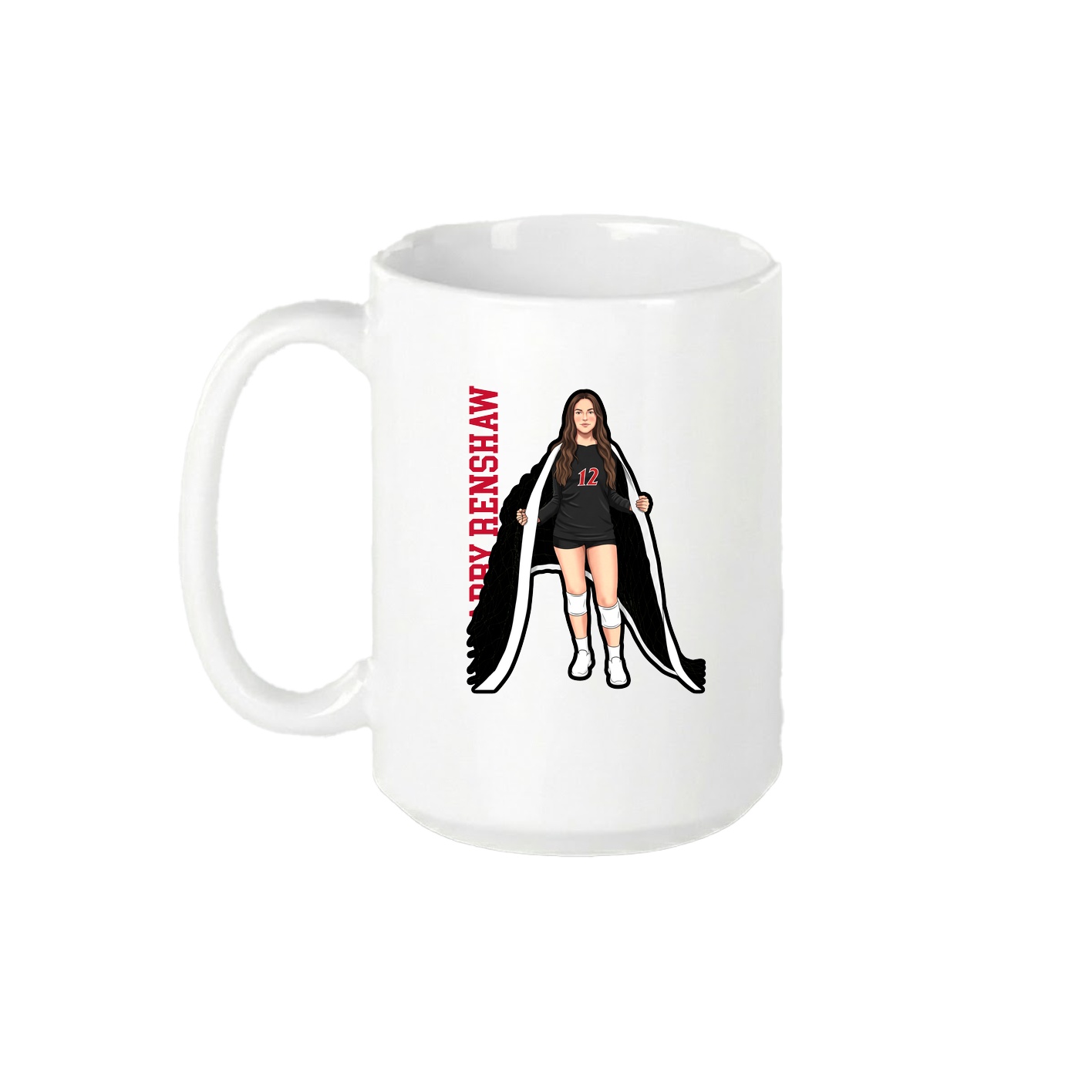 15oz Coffee Mug — Name Vertical in White