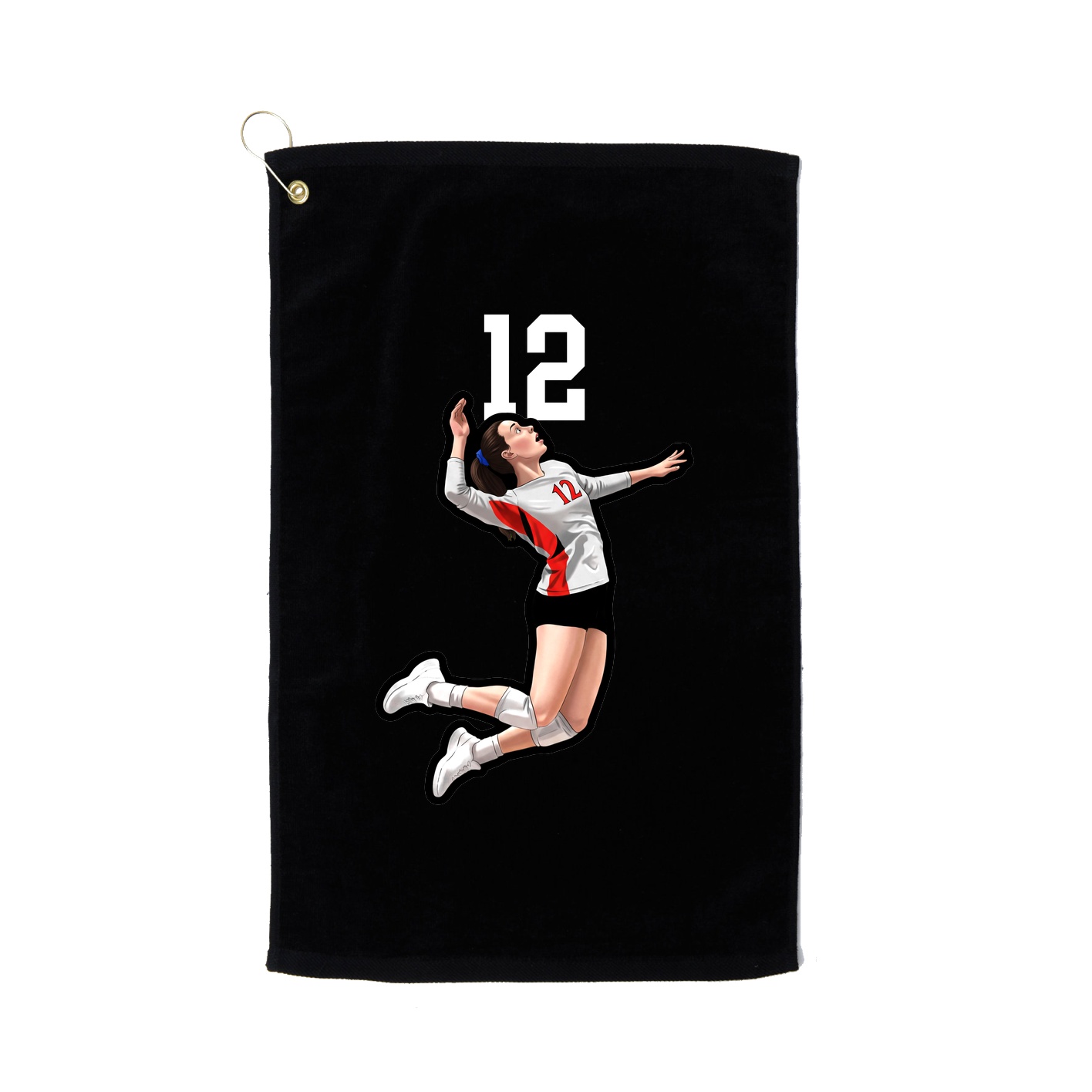 Golf Towel — Number Top in Black