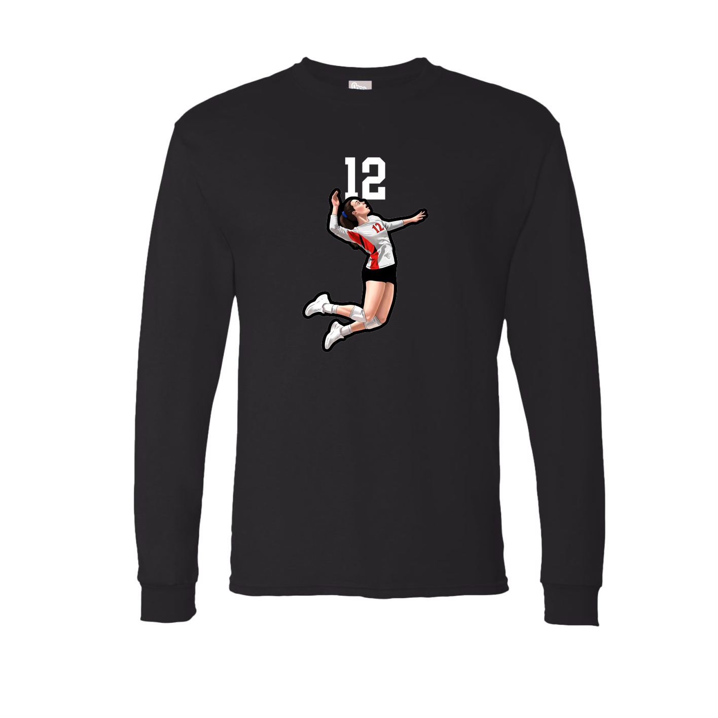 Long Sleeve Tee — Number Top in Black