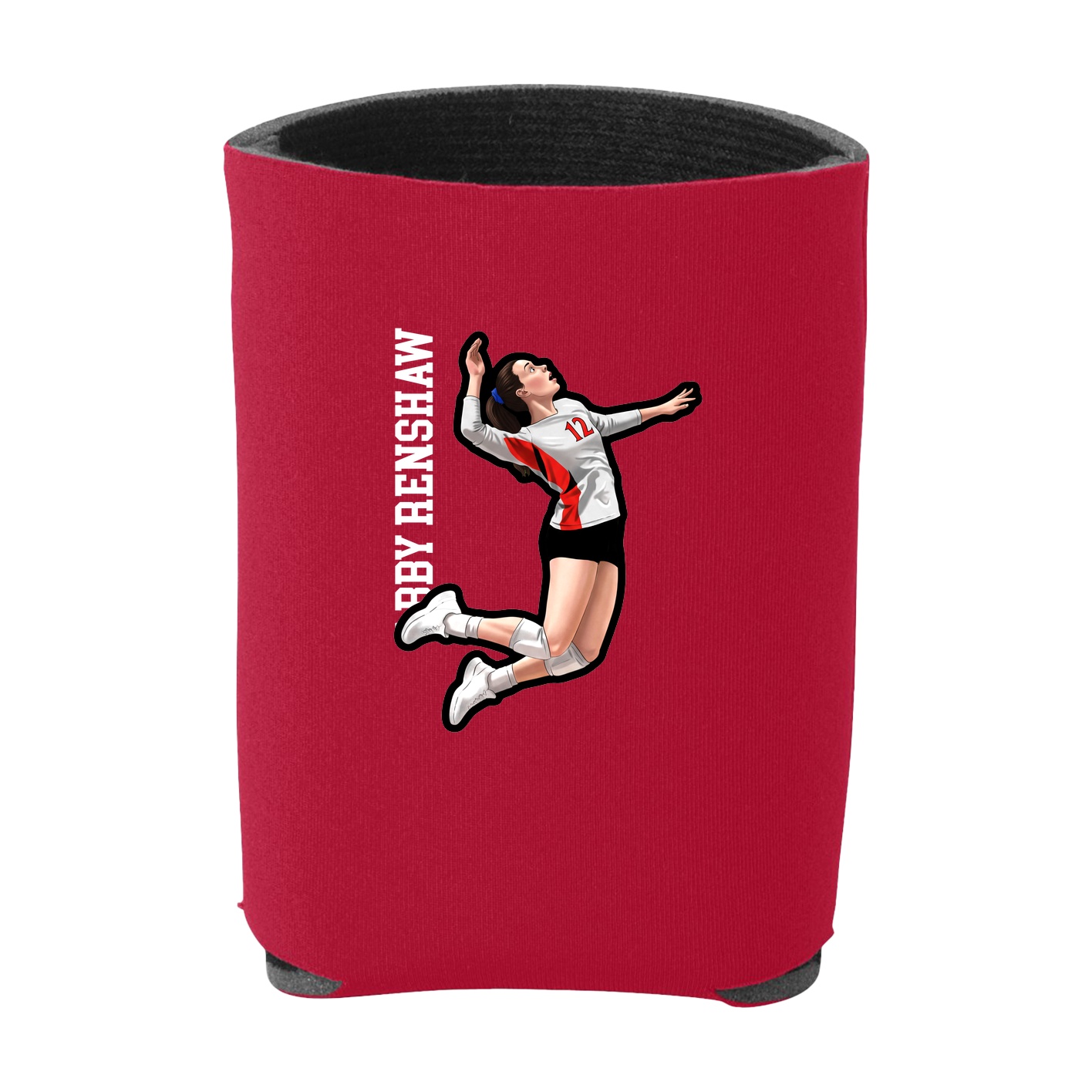 Can Holder — Name Vertical in Red