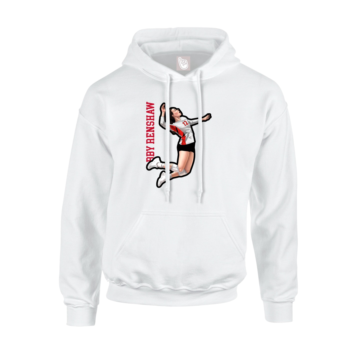Hoodie — Name Vertical in White
