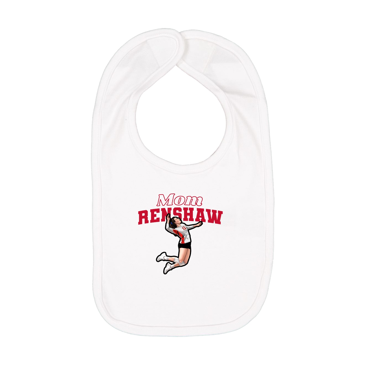 Infant Bib — Mothers Day Block in White