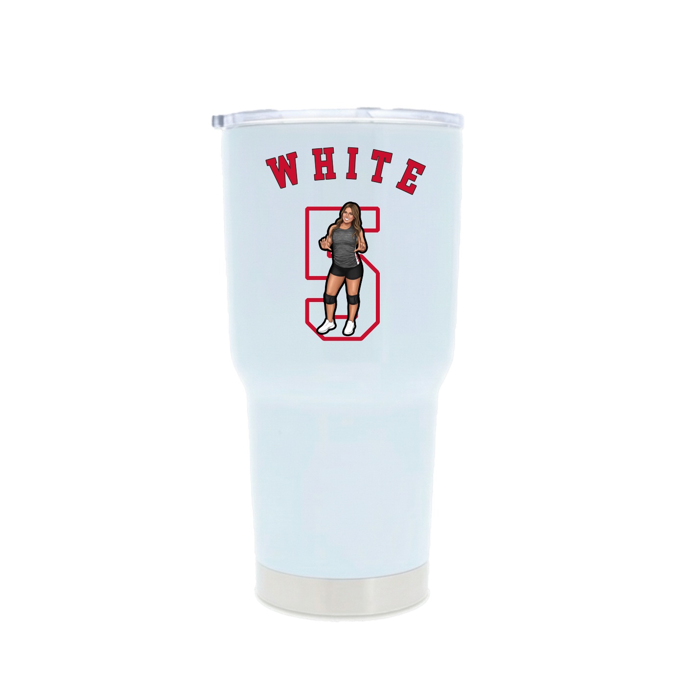 30oz Stainless Steel Tumbler — Shirsey Arch in White