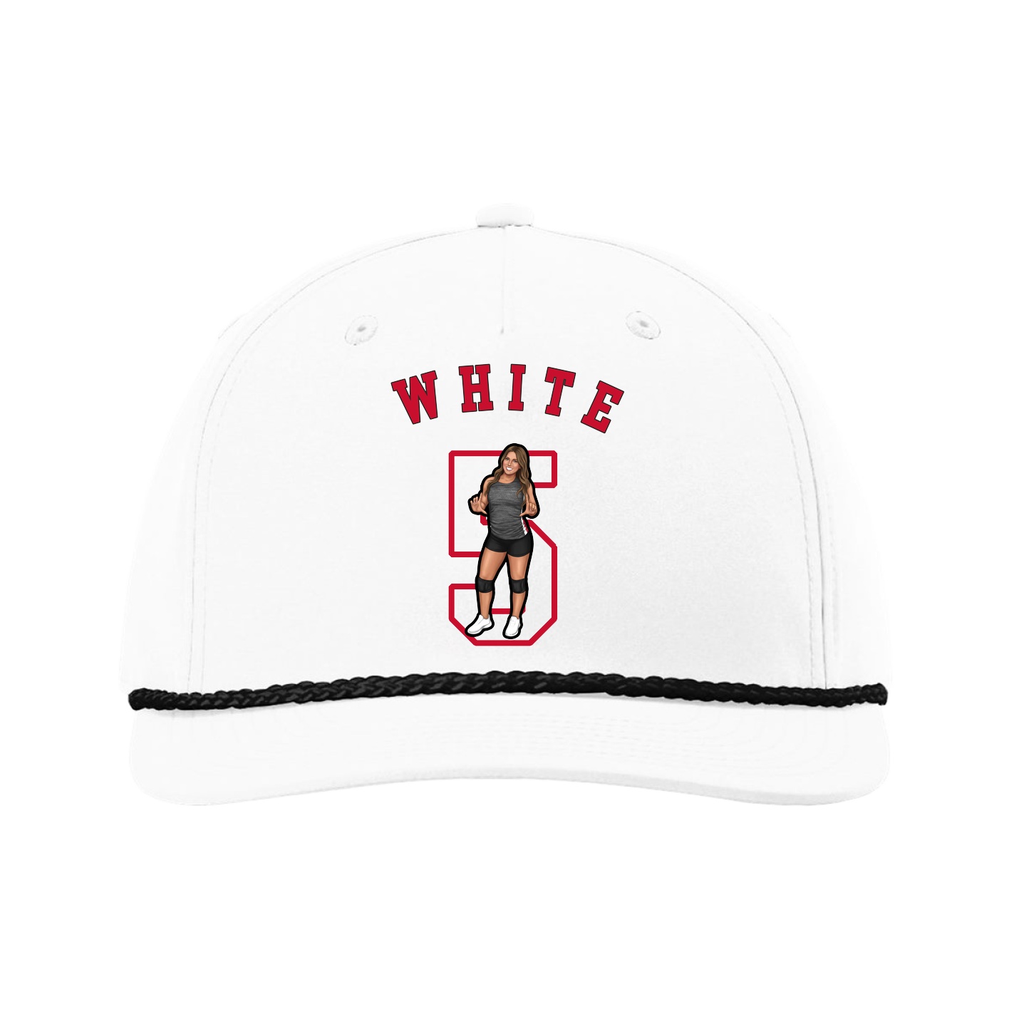 Five-Panel Classic Rope Cap — Shirsey Arch in White