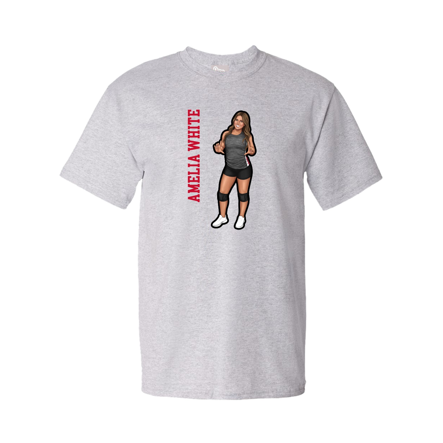 Tee — Name Vertical in Grey