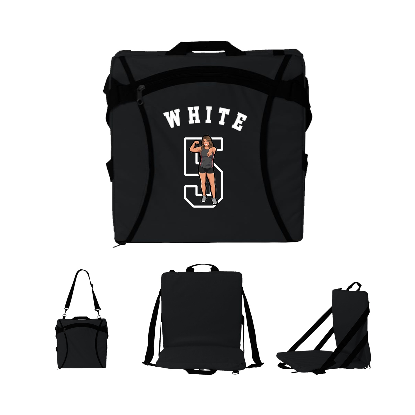 Folding Stadium Seat — Shirsey Arch in Black