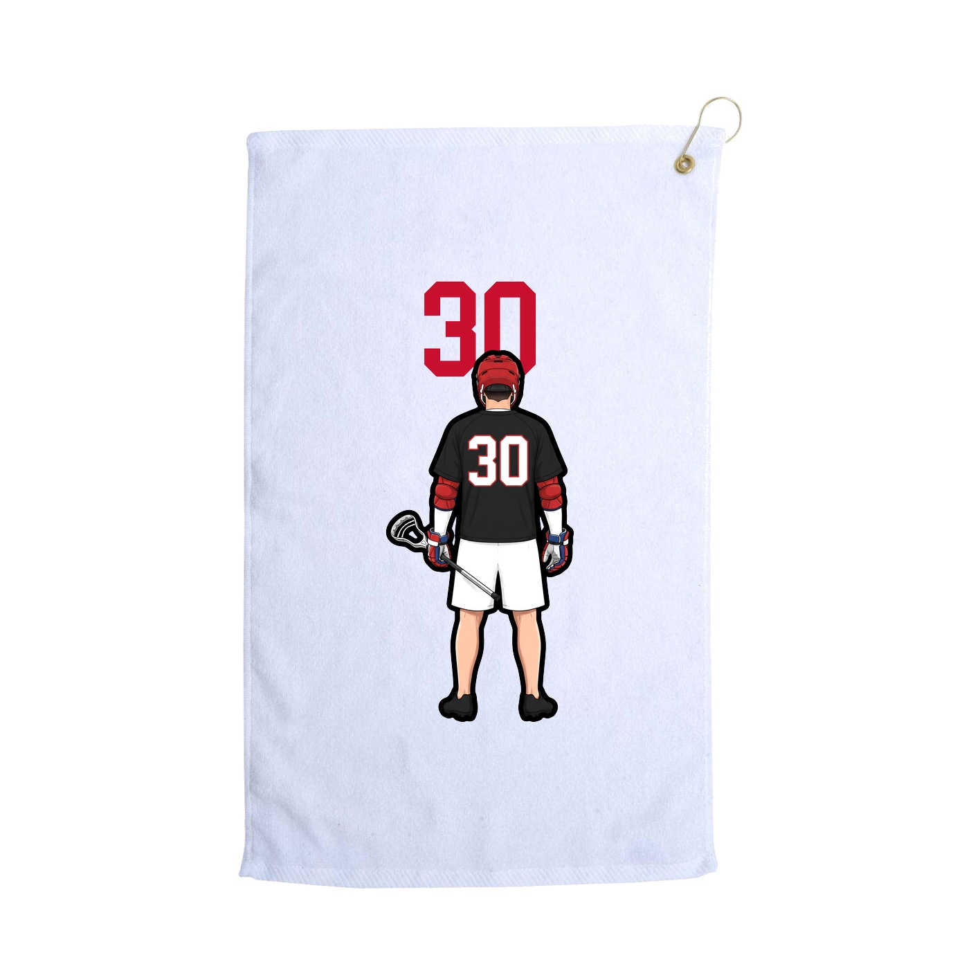 Golf Towel — Number Top in White
