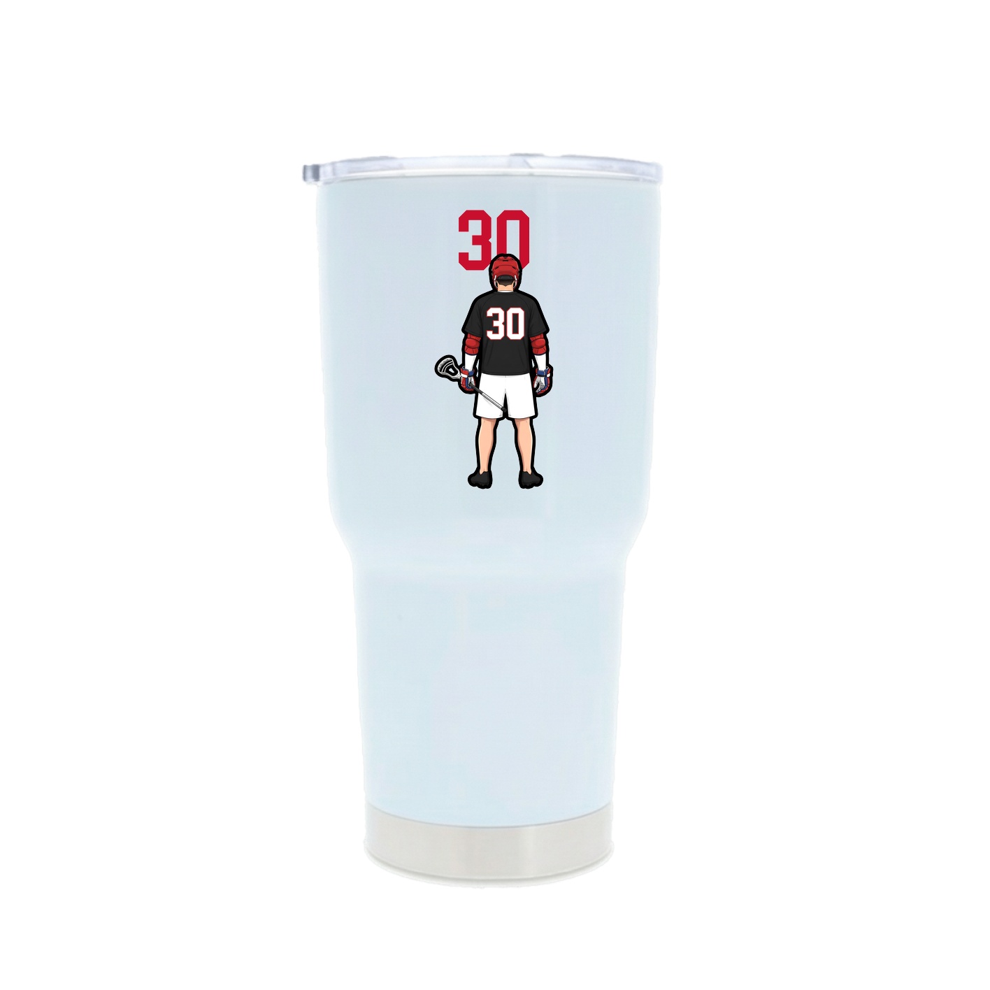 30oz Stainless Steel Tumbler — Number Top in White