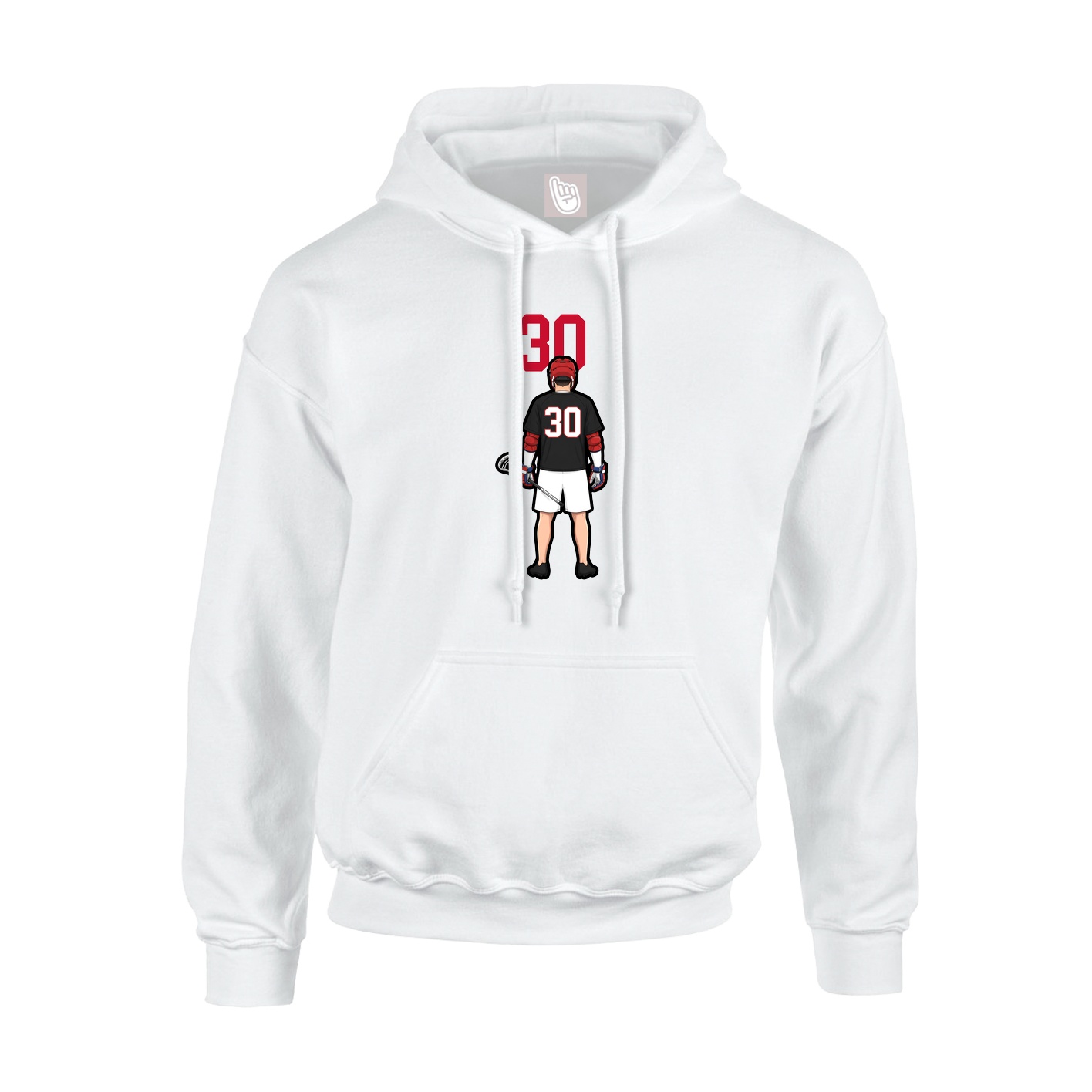 Youth Hoodie — Number Top in White