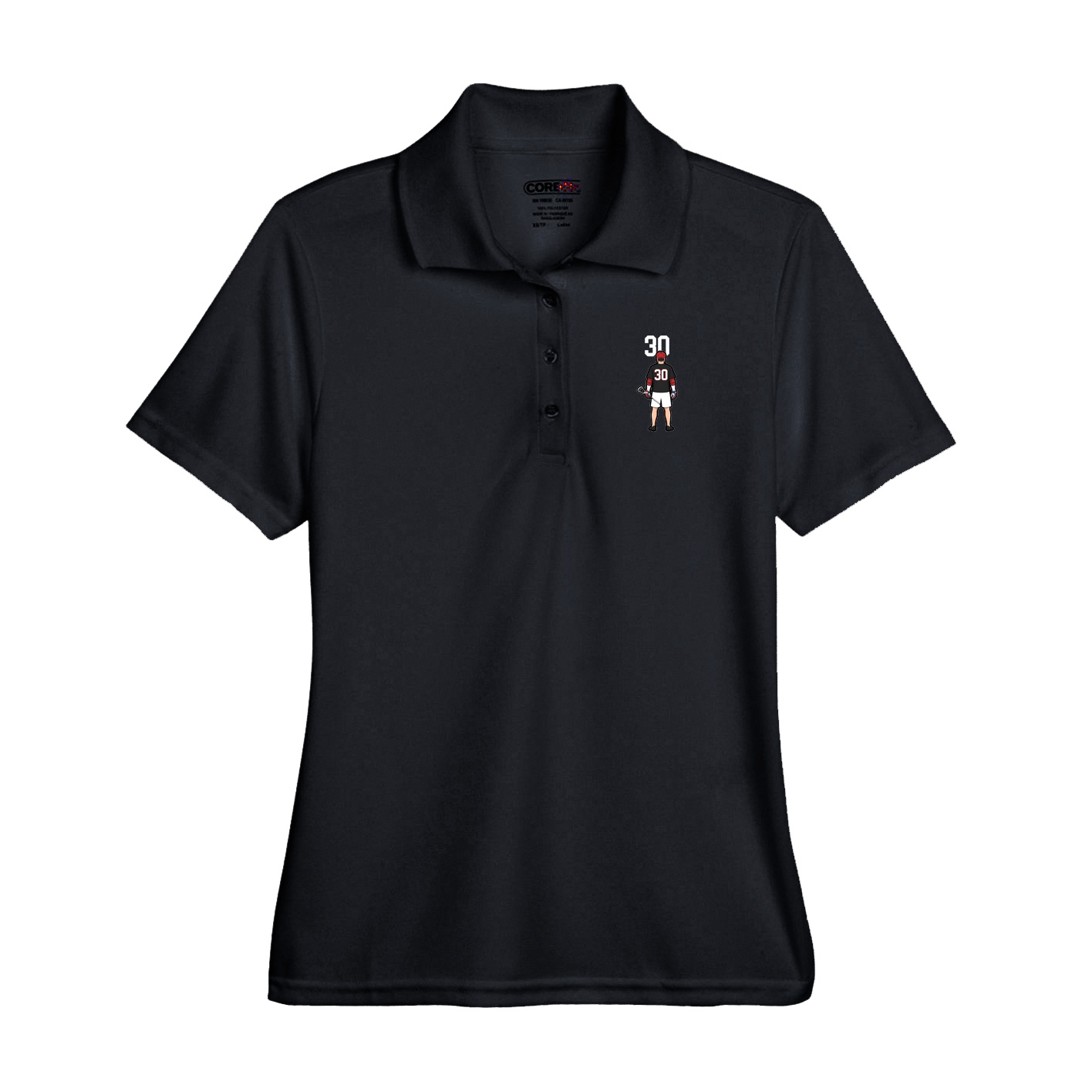 Performance Polo — Number Top in Black