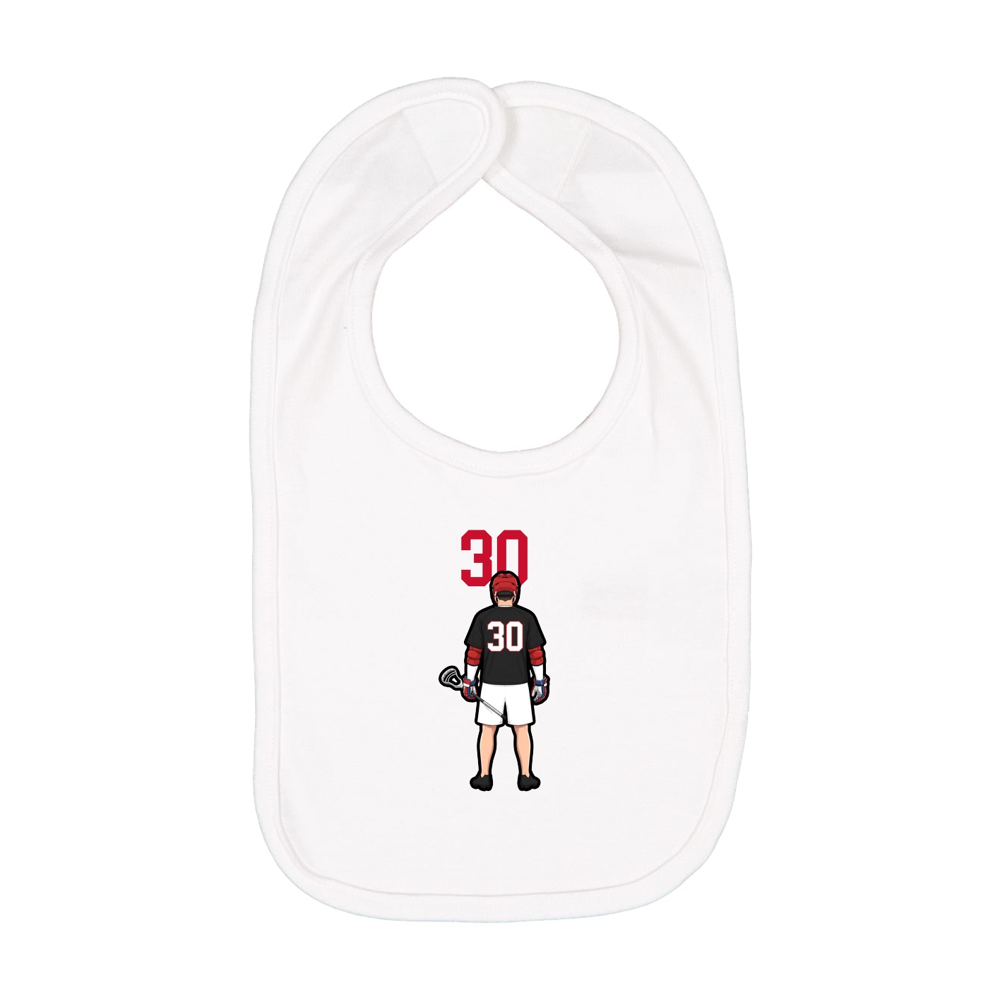 Infant Bib — Number Top in White
