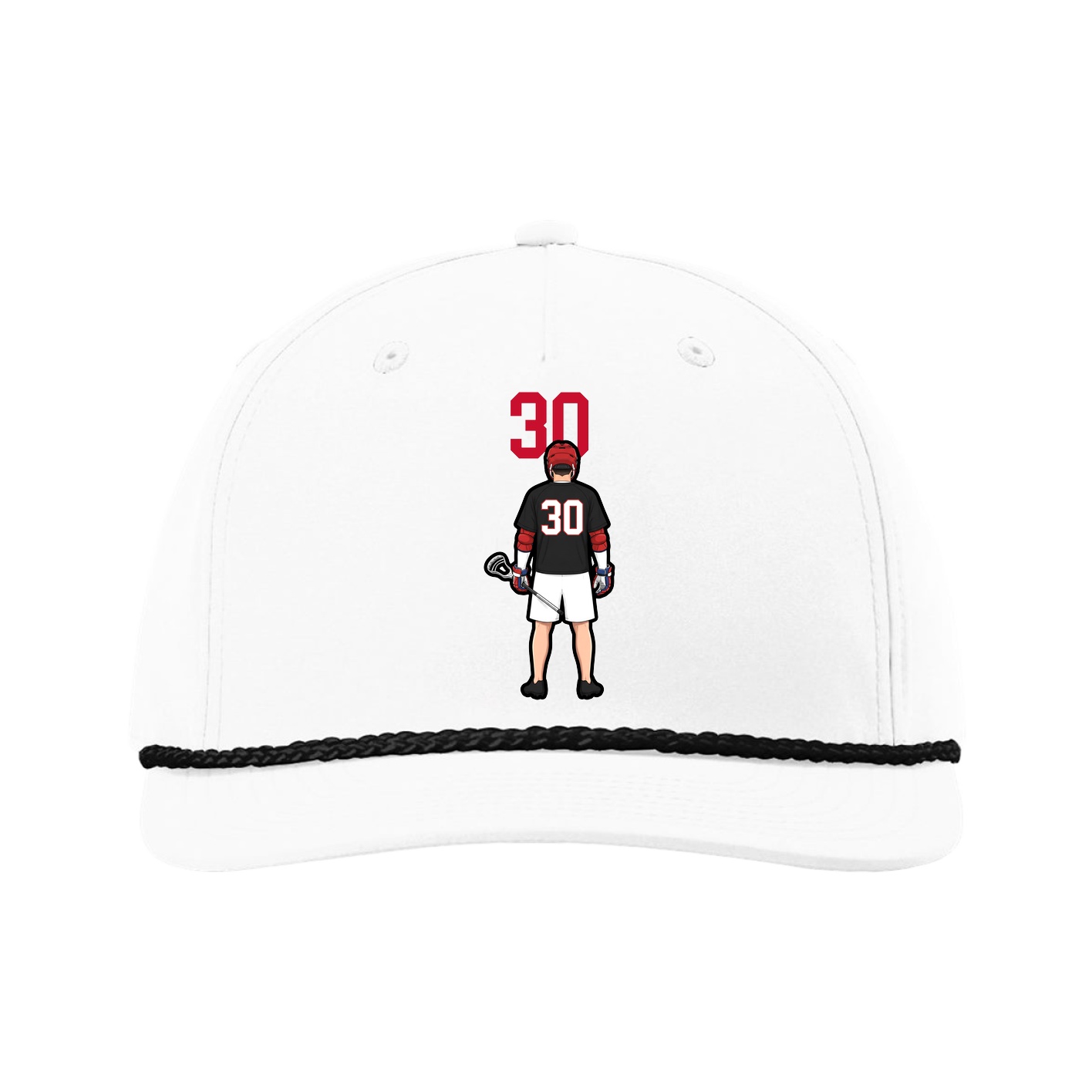 Five-Panel Classic Rope Cap — Number Top in White