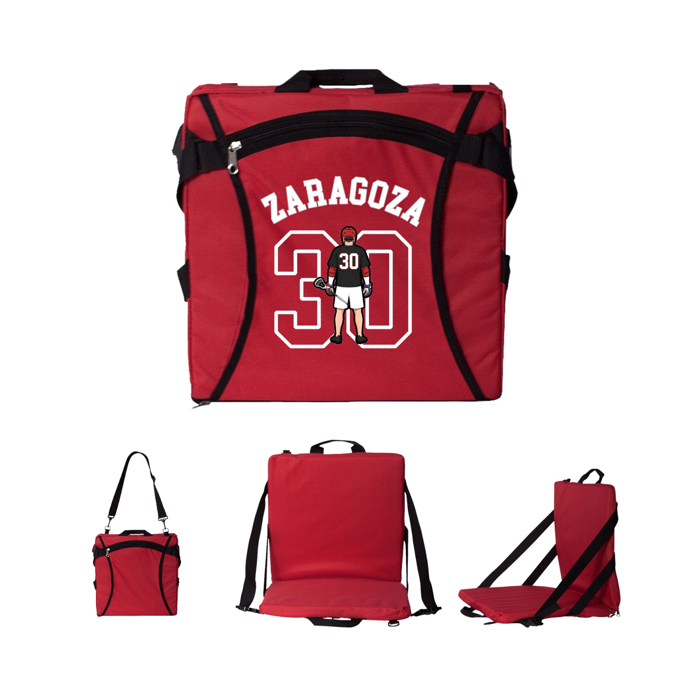 Folding Stadium Seat — Shirsey Arch in Red
