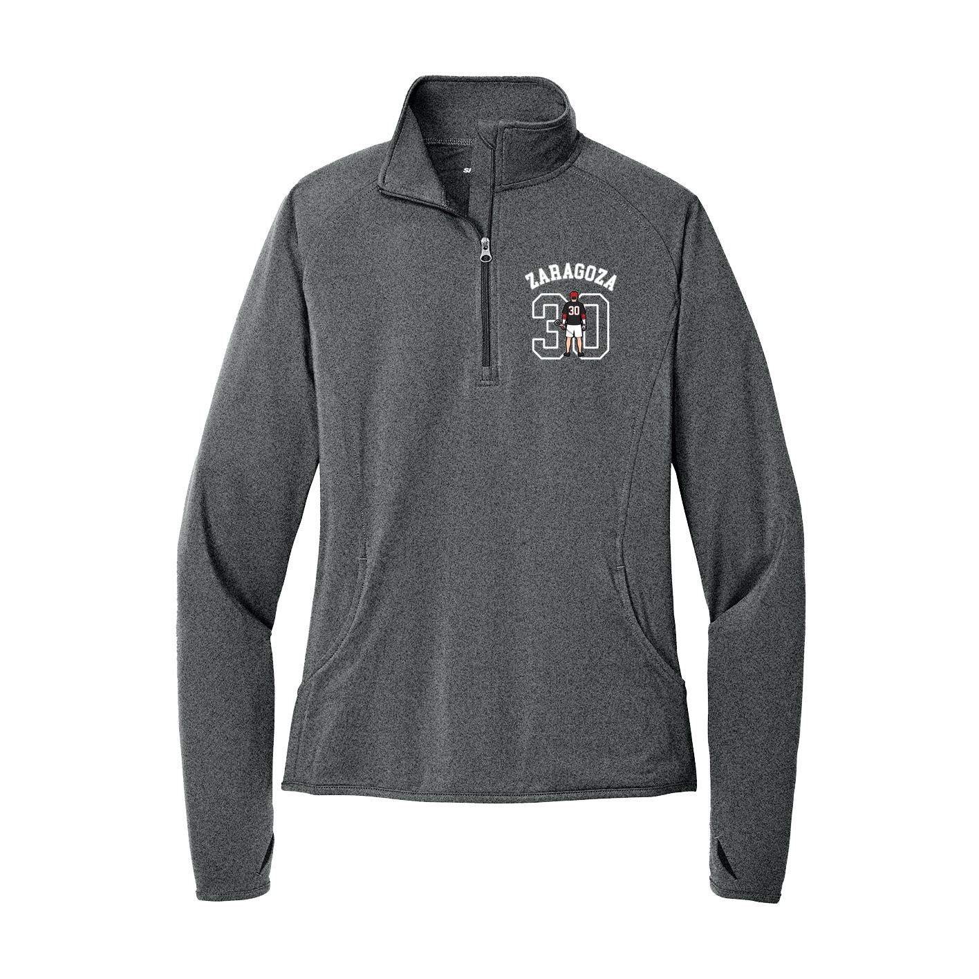 Women's Q-Zip Pullover — Shirsey Arch in Grey