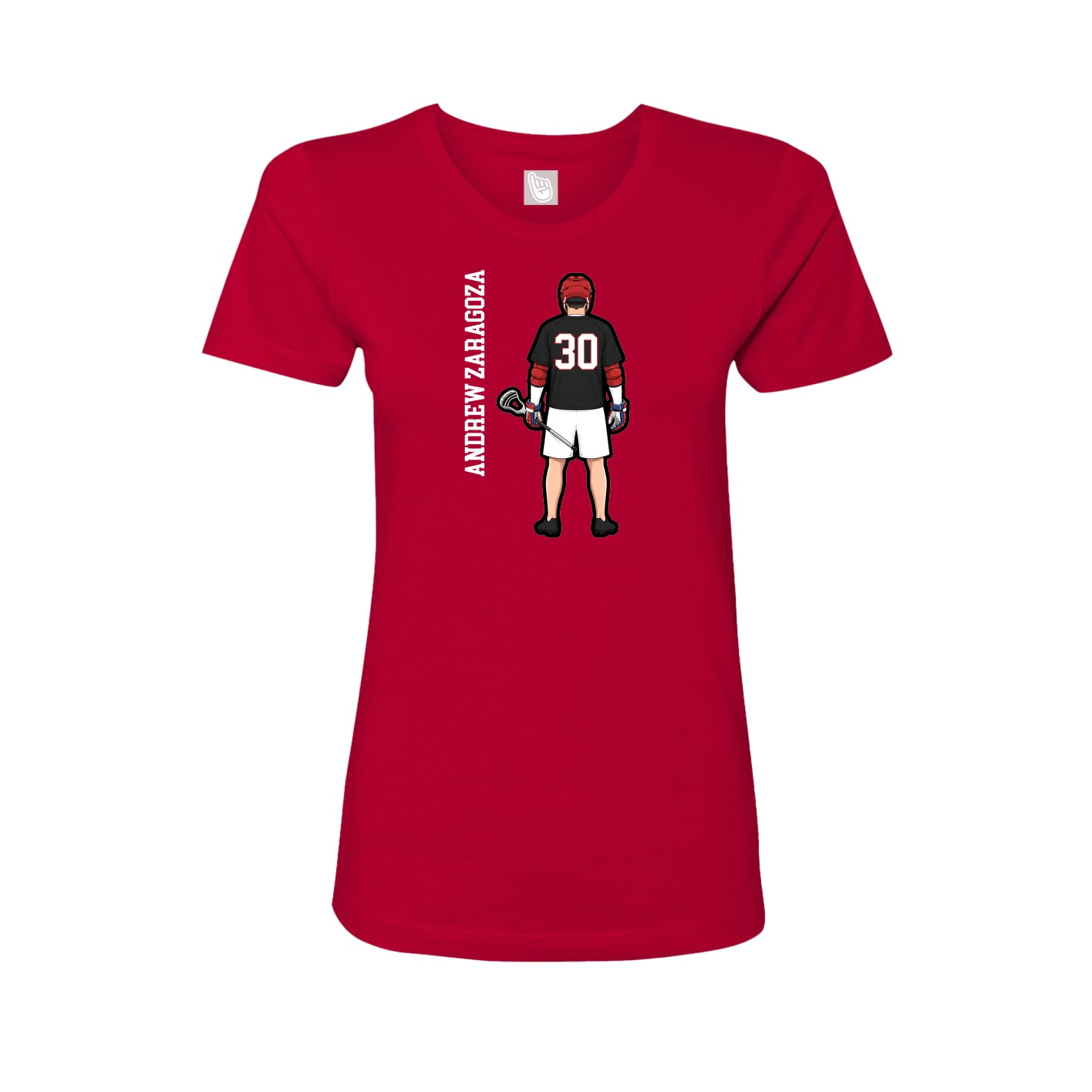 Womens Tee — Name Vertical in Red