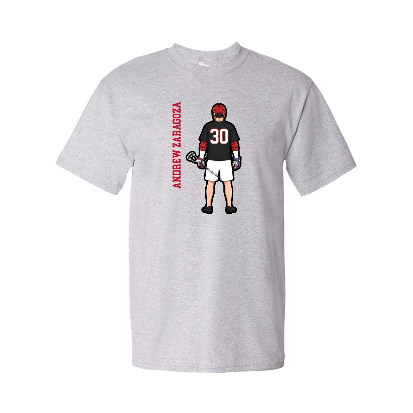 Youth Tee — Name Vertical in Grey