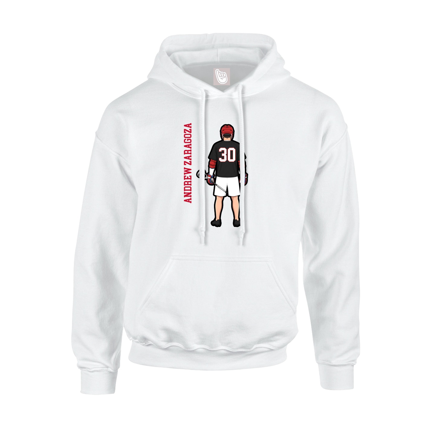 Hoodie — Name Vertical in White