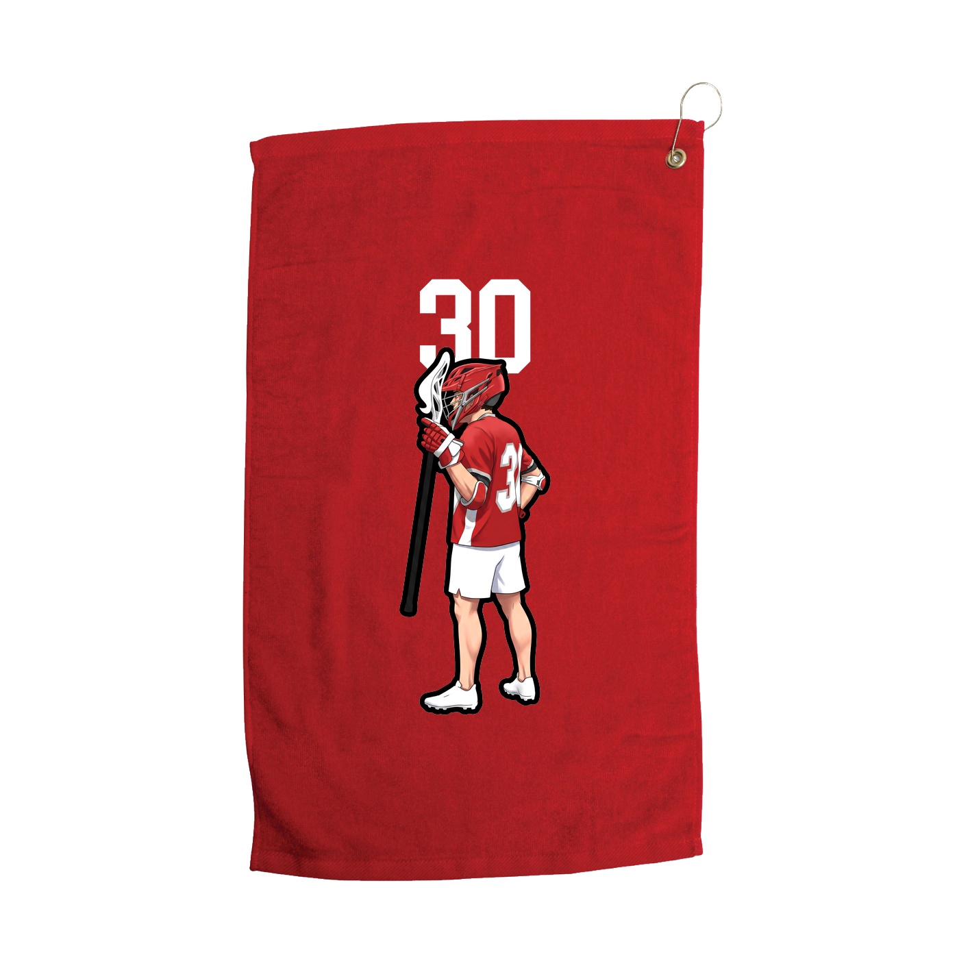 Golf Towel — Number Top in Red