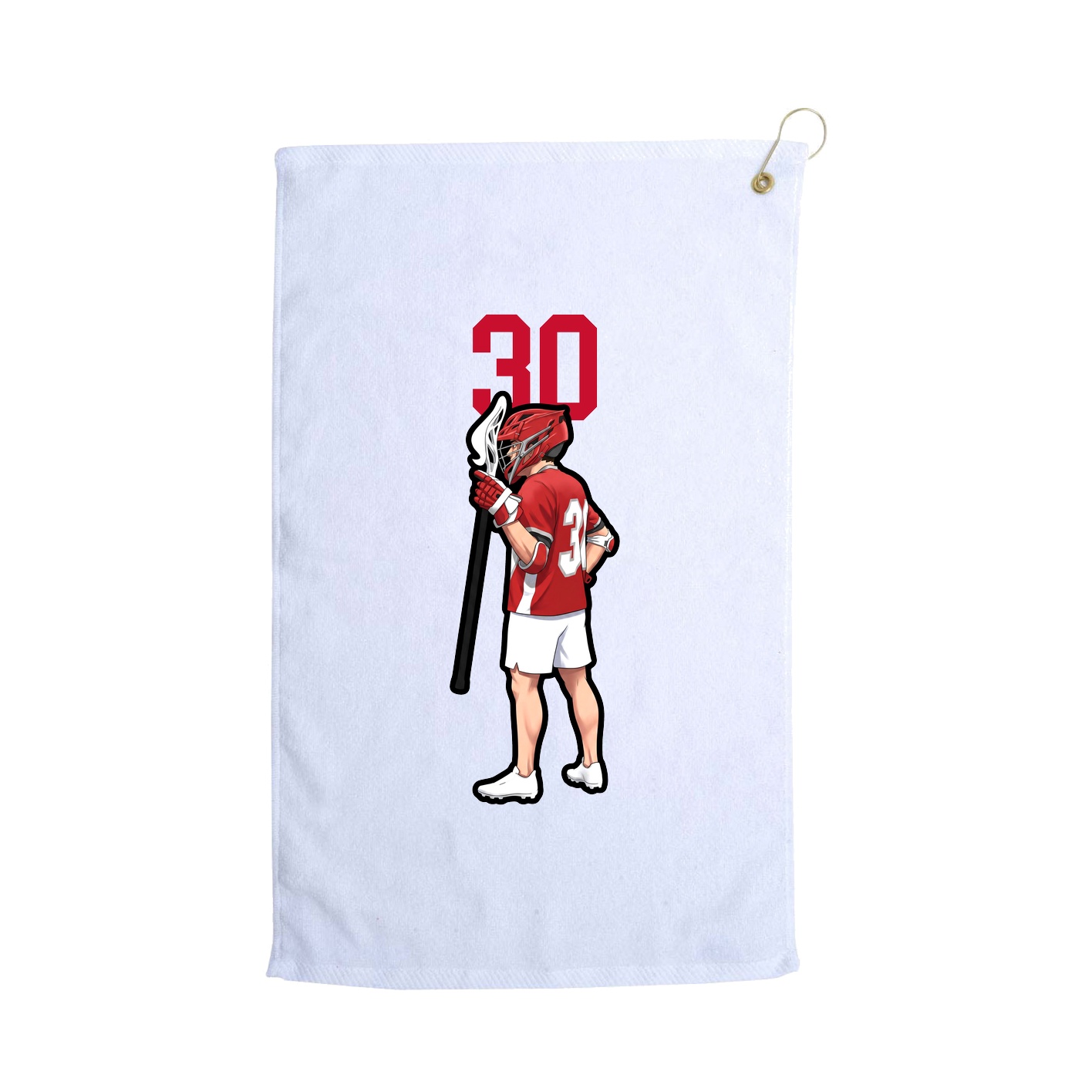 Golf Towel — Number Top in White