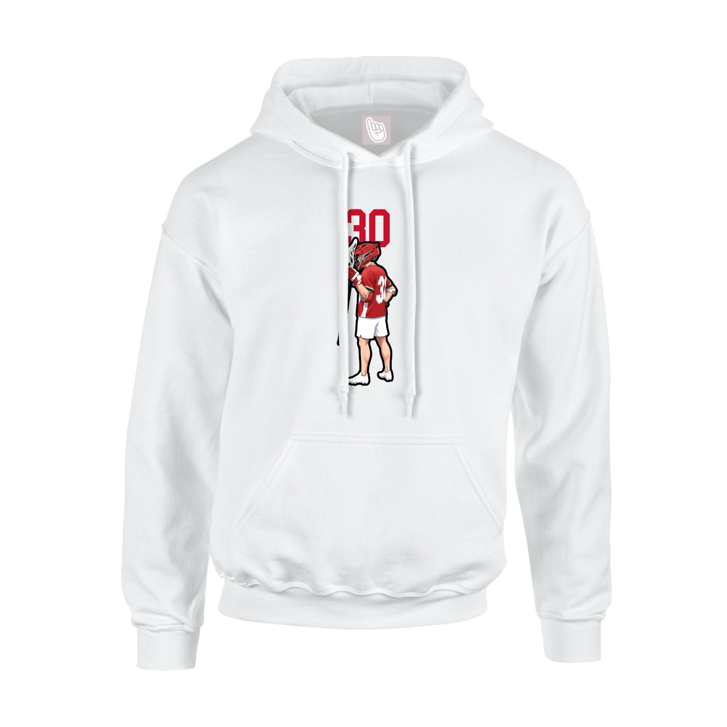 Youth Hoodie — Number Top in White