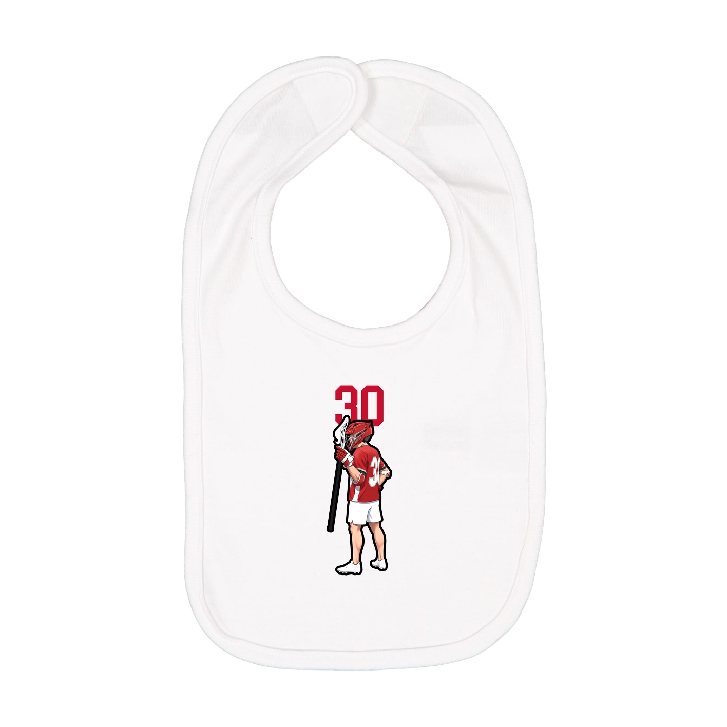 Infant Bib — Number Top in White