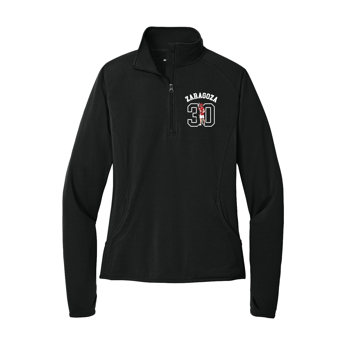 Women's Q-Zip Pullover — Shirsey Arch in Black