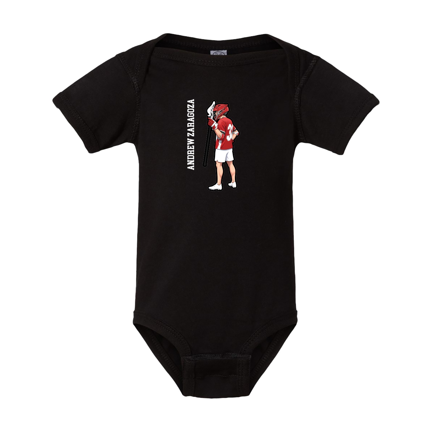 Baby Onesie — Name Vertical in Black