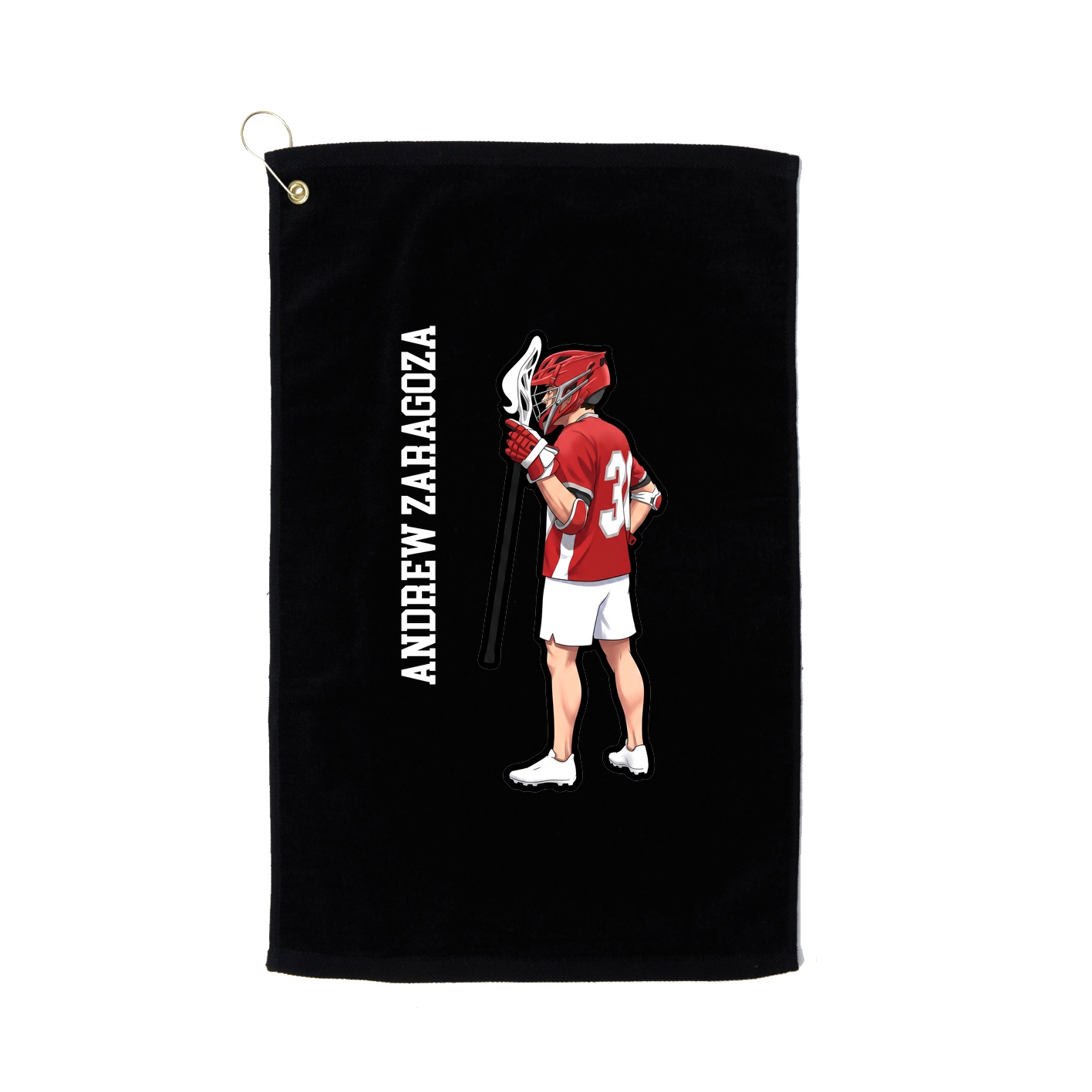 Golf Towel — Name Vertical in Black