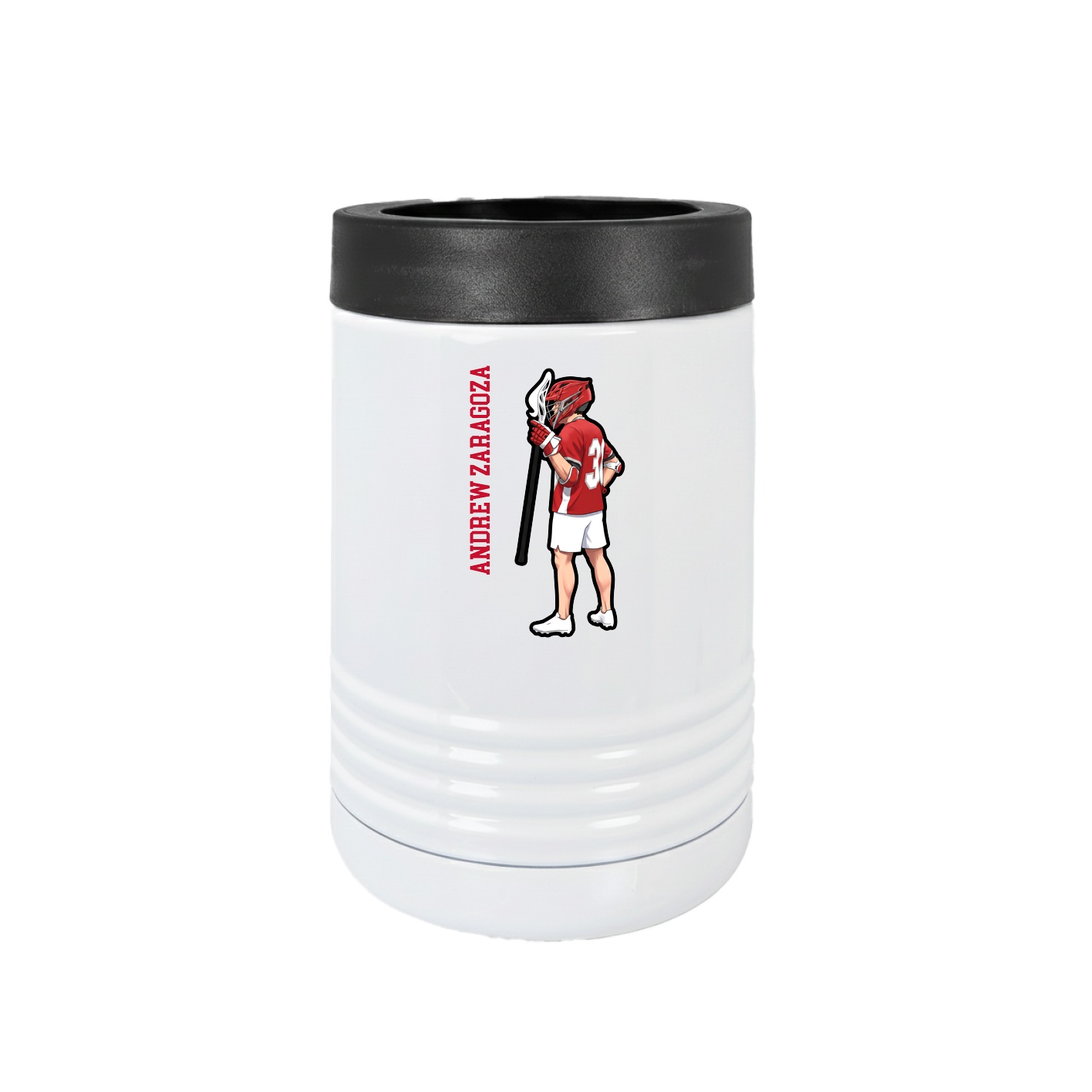 Beverage Holder — Name Vertical in White